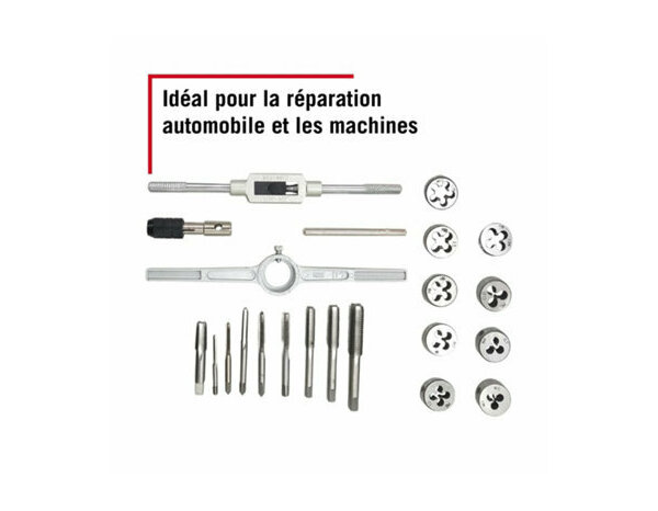 Coffret tarauds & filieres 20pcs fs - Forge steel - Brico Dépôt