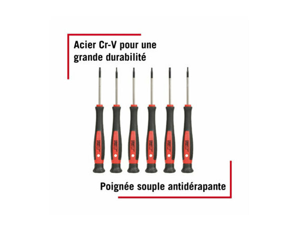Lot de 6 tournevis precision - Forge steel - Brico Dépôt