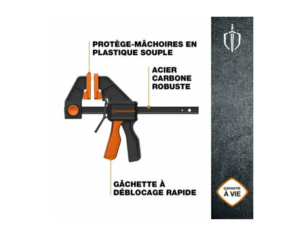 Serre joint 1 main 150mm 70kg - MAGNUSSON - Brico Dépôt