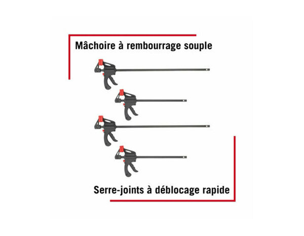 Lot 4 Serre-joints 2x150mm 2x300mm fs - Forge steel - Brico Dépôt