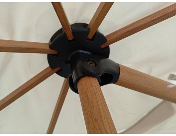 Parasol excentré 4X3M beige acier imitation bois - Brico Dépôt