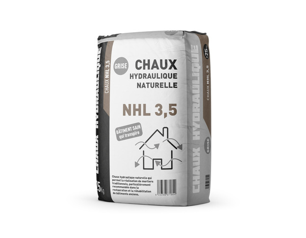 Chaux hydraulique naturelle grise NHL : 3,5 - 25 kg - Brico Dépôt