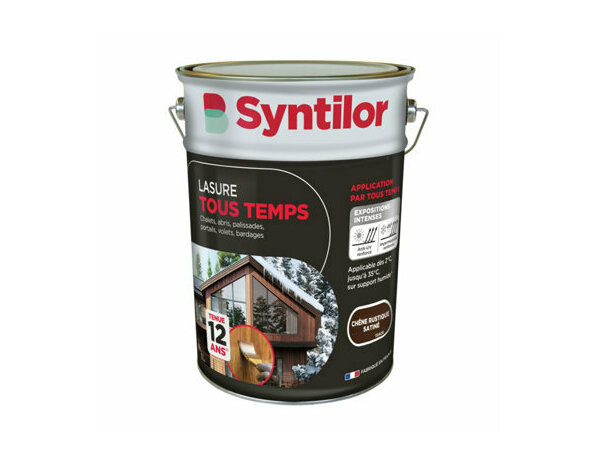 Lasure tous temps couleur chêne rustique satiné - 5L - Syntilor - Brico Dépôt