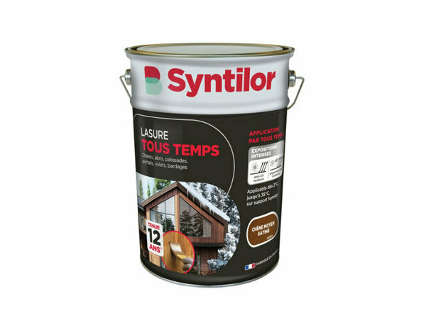 Lasure tous temps couleur chêne moyen satiné - 5L - Syntilor - Brico Dépôt