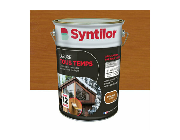 Lasure tous temps couleur chêne doré satiné - 5L - Syntilor - Brico Dépôt