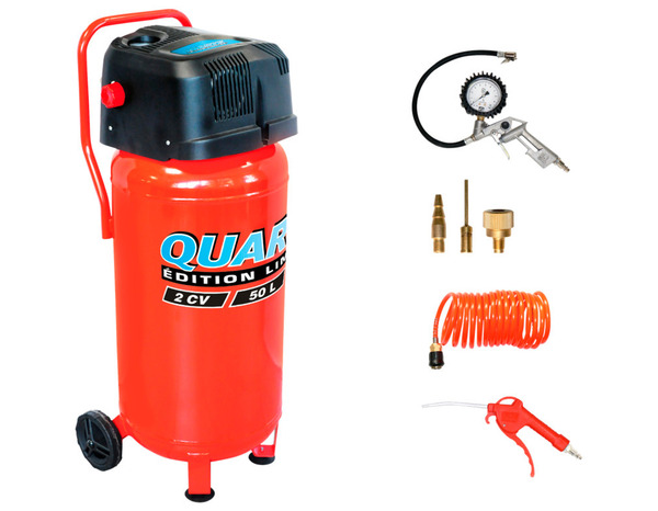 Compresseur coaxial 50L vertical 10 bars + accessoires - Prodif - Brico Dépôt