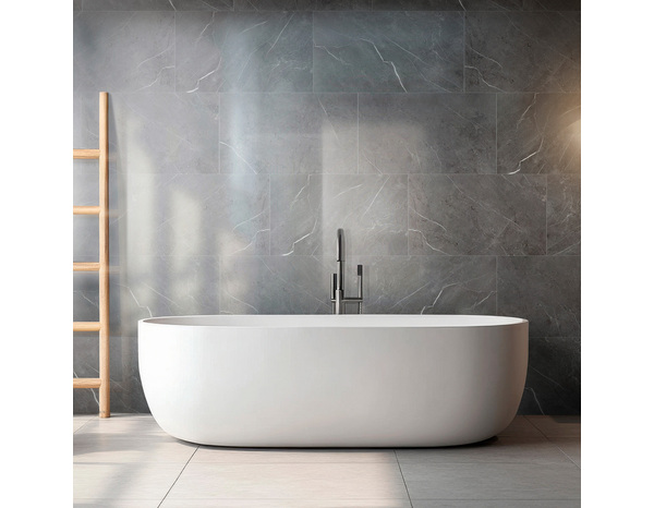 Dalles murales PVC gris brillant GLOSS CHILL - 7 dalles 75x45 mm - Brico Dépôt