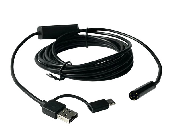 Caméra d’inspection warterproof 3,5M noire avec câble 350 cm pour smartphone - Brico Dépôt