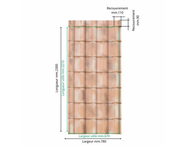 Plaque de couverture en PVC Francia couleur Sienne Antique, 2300×780 mm - First - Brico Dépôt