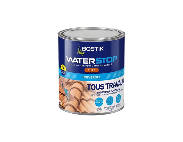 Membrane élastique d'étanchéité "Waterstop" couleur tuile - 1 kg - Bostik - Brico Dépôt