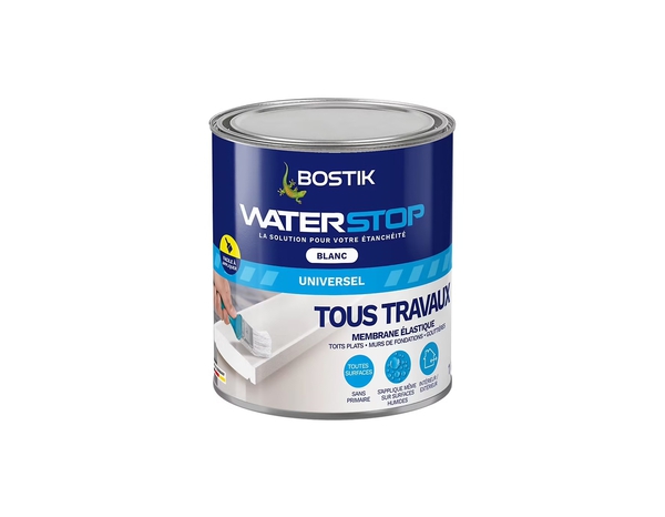 Membrane élastique d'étanchéité "Waterstop" couleur blanc - 1 kg - Bostik - Brico Dépôt
