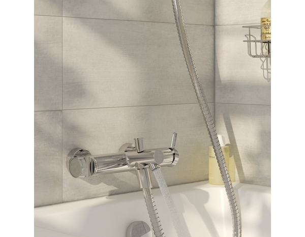 Mitigeur bain/douche mural ODALIA C chromé, débit 40 L/min, dimensions 28,5x8,4x17,9 cm - Cooke and Lewis - Brico Dépôt