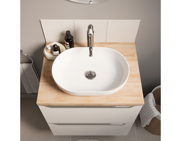 Vasque à poser céramique blanc brillant CALICIA - 50x35x11 cm - Cooke and Lewis - Brico Dépôt