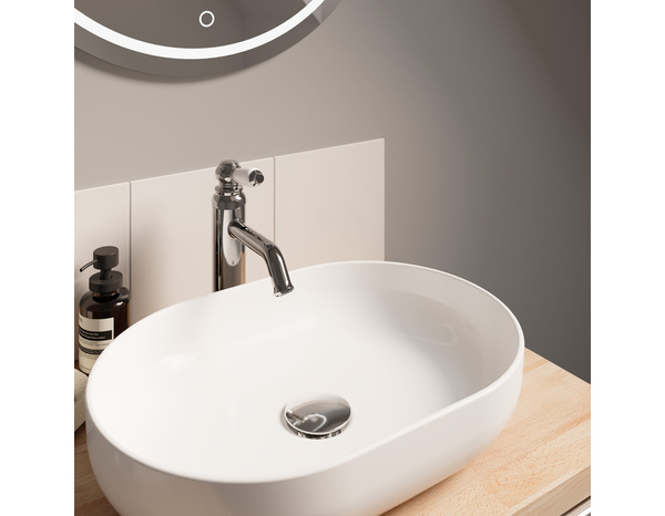 Vasque à poser céramique blanc brillant CALICIA - 50x35x11 cm - Cooke and Lewis - Brico Dépôt