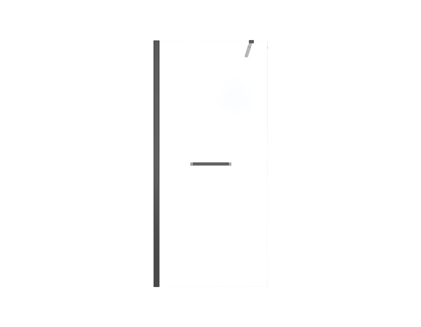 Paroi de douche à l'italienne l.90 x H.190 cm verre trempé 6 mm noir mat avec porte-serviettes - Brico Dépôt