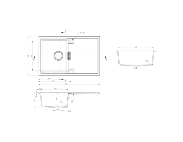Kit évier encastré 78x50 cm quartz résine mat noir métallisé avec robinet - Brico Dépôt