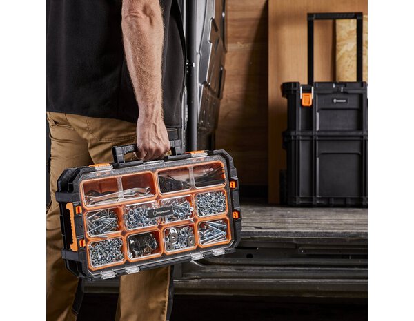 Organisateur 10 compartiments plastique noir 30,2x54x11,4 cm - MAGNUSSON - Brico Dépôt