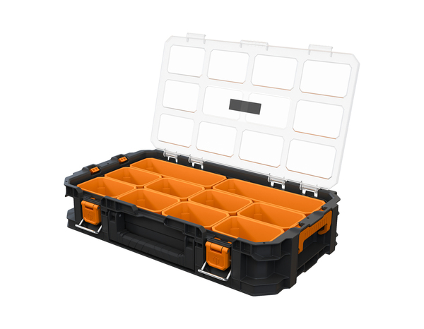 Organisateur 10 compartiments plastique noir 30,2x54x11,4 cm - MAGNUSSON - Brico Dépôt