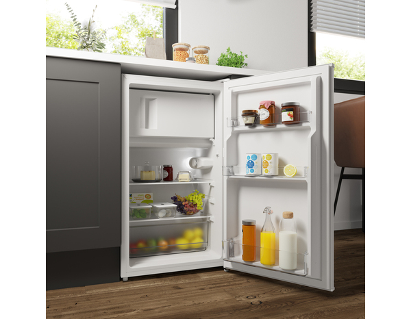 Réfrigérateur congélateur "Cooke & Lewis" blanc 80 cm, 80 L, porte réversible, LED - Cooke and Lewis - Brico Dépôt