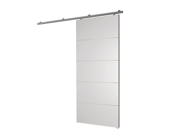 Kit porte coulissante blanc suspendue 83 cm rail aluminium 4 inserts - Brico Dépôt
