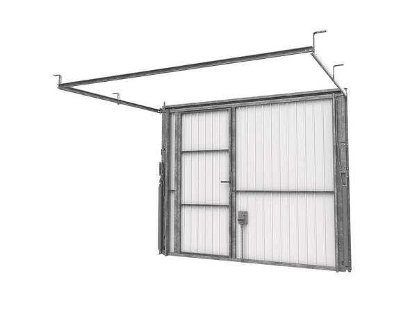 Porte de garage basculante acier gris 200x240 cm avec portillon piéton intégré - Brico Dépôt