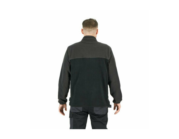 Veste polaire CAZE noire/grise en polyester, col cheminée, 2 poches zippées, taille M - Brico Dépôt