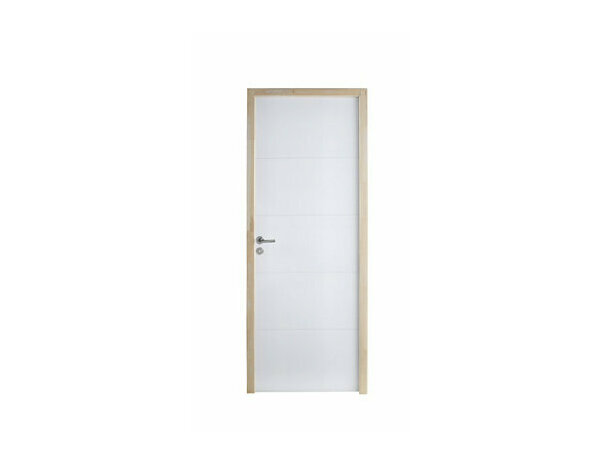 Bloc porte rainuré poussant gauche  blanc 73 cm,  204x 73 cm - Brico Dépôt