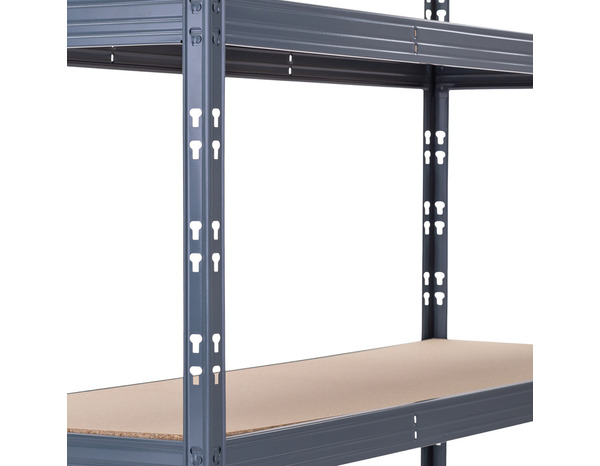 Étagère bois/métal gris charge lourde 4 tablettes - H. 185 x L. 220 x P. 60 cm - Brico Dépôt