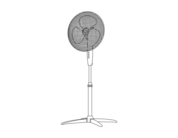 Ventilateur sur pied blanc 45W- H. 125 x l. 66,9 cm - Brico Dépôt