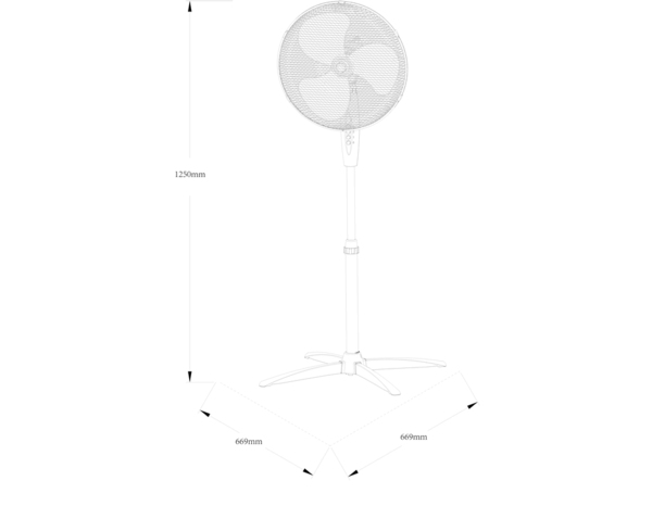 Ventilateur sur pied blanc 45W- H. 125 x l. 66,9 cm - Brico Dépôt