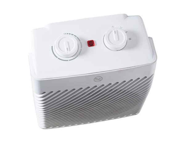 Chauffage soufflant mobile compact thermostat réglable et poignée 2000W blanc - Brico Dépôt