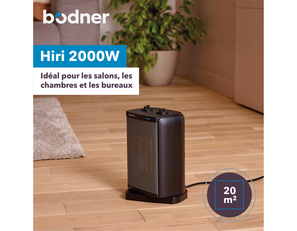 Chauffage soufflant oscillant noir - 26,3x17,5x12 cm - Brico Dépôt