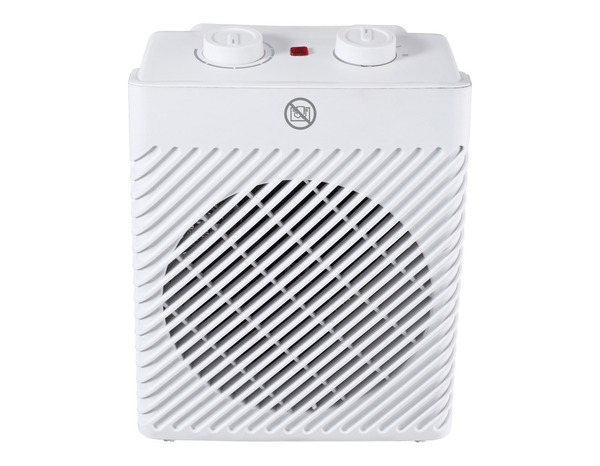 Chauffage soufflant mobile compact thermostat réglable et poignée 2000W blanc - Brico Dépôt