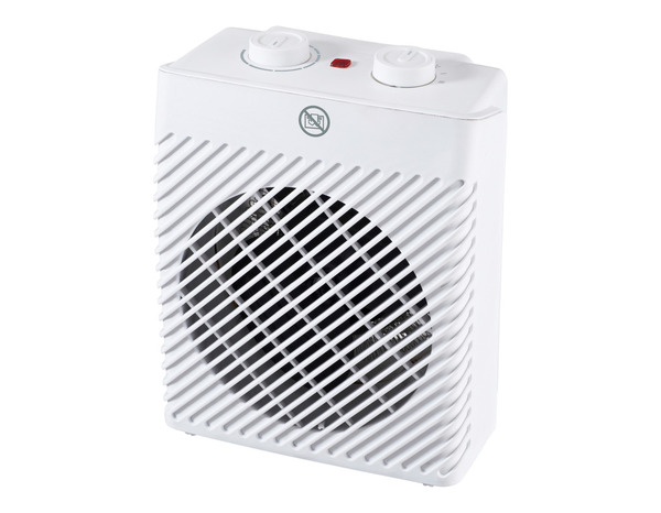 Chauffage soufflant mobile compact thermostat réglable et poignée 2000W blanc - Brico Dépôt