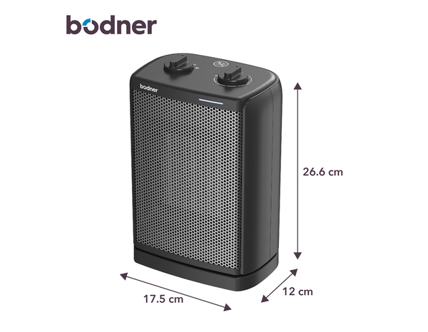 Chauffage soufflant oscillant noir - 26,3x17,5x12 cm - Brico Dépôt