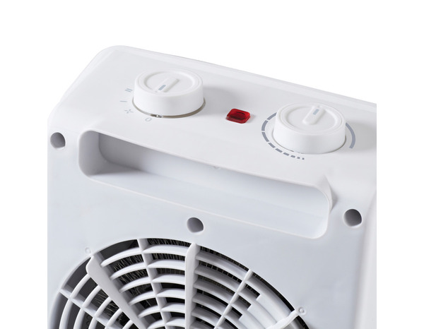 Chauffage soufflant mobile compact thermostat réglable et poignée 2000W blanc - Brico Dépôt