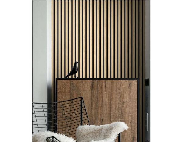 Lambris PVC grand format aspect bois tasseaux mat - 260 CM X 35 CM ÉP. 5 MM - Grosfillex - Brico Dépôt