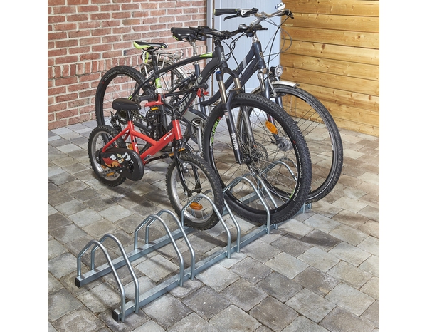 Râtelier pour 5 vélos acier zingué 133 cm passage roues 35-55 mm - Brico Dépôt