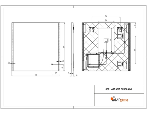 Miroir LED "Grant" - L. 60 x H. 60 cm - Brico Dépôt