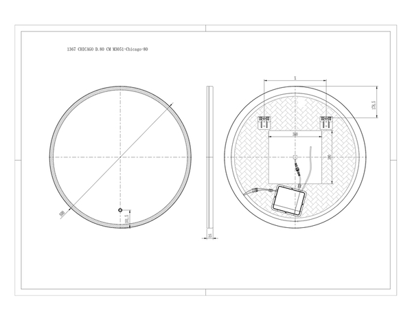 Miroir LED rond "Chicago" - Ø. 80 cm - Brico Dépôt