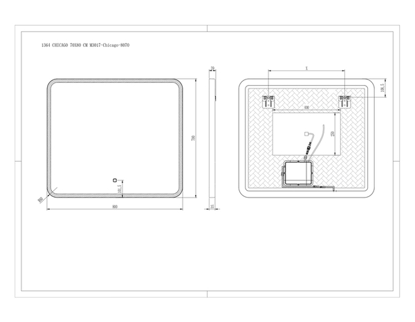 Miroir LED "Chicago" L. 80 x H. 70 cm - Brico Dépôt