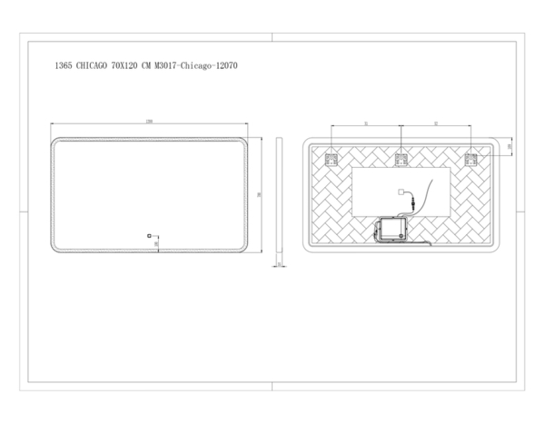Miroir LED "Chicago" L. 120 x H. 70 cm - Brico Dépôt
