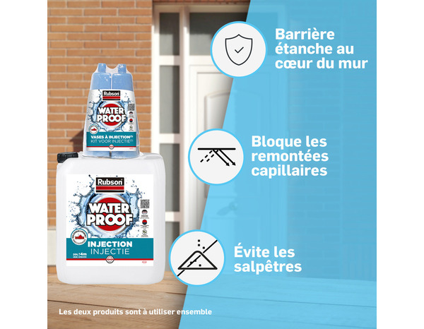 Kit d’injection 6 doseurs + 6 injection pour étanchéité murale usage intérieur et extérieur - Rubson - Brico Dépôt
