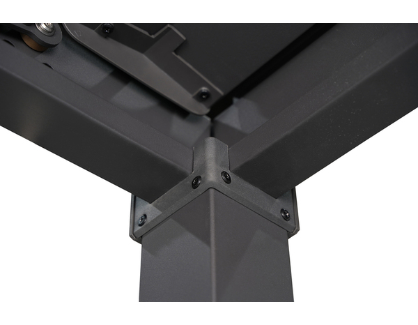 Pergola bioclimatique acier 4x3m avec lames orientables, fixation à sceller, gris anthracite - Brico Dépôt