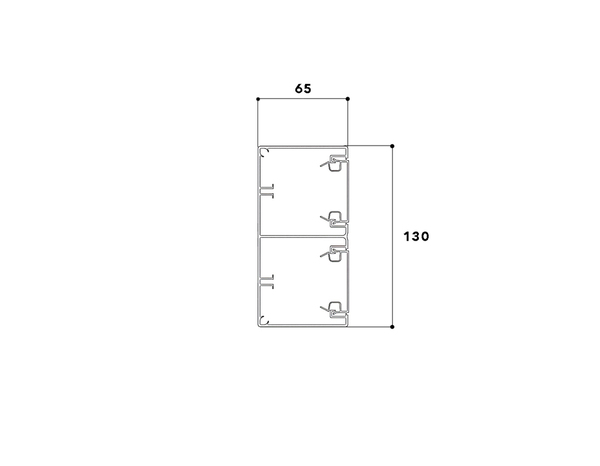 Goulotte double enclipsage 65 x 100 pour appareillage 45x45 cm pour 351 fils HO7VU - GGK - Brico Dépôt