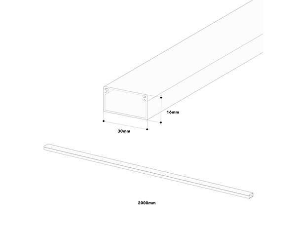 Moulure blanche goulotte L. 2 m x P. 15 x H.30 mm - GGK - Brico Dépôt