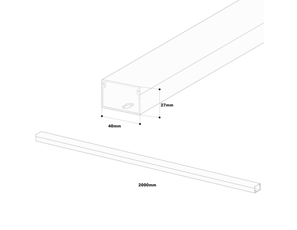 Moulure blanche goulotte L. 2 m x P. 25 x4 H. 40 mm - GGK - Brico Dépôt