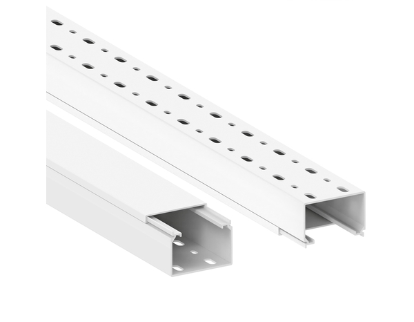 Moulure blanche goulotte H. 60 x P. 40 mm x L. 2 m - GGK - Brico Dépôt