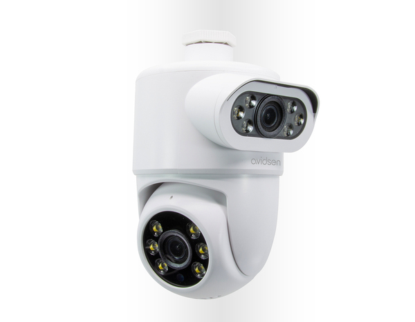 Caméra motorisé 360 HOMECAM DUAL blanche 2K double objectif IP44 15x16 cm - Avidsen - Brico Dépôt