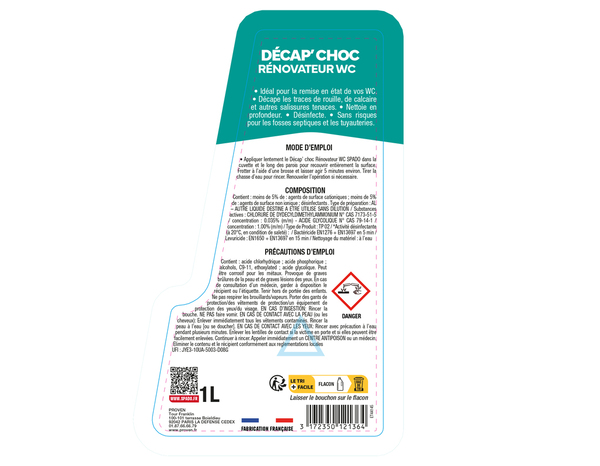 Spado entretien canalisation 3en1 1L - Spado - Brico Dépôt